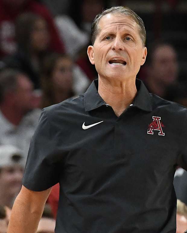 Razorbacks Eric Musselman against Furman on Monday night